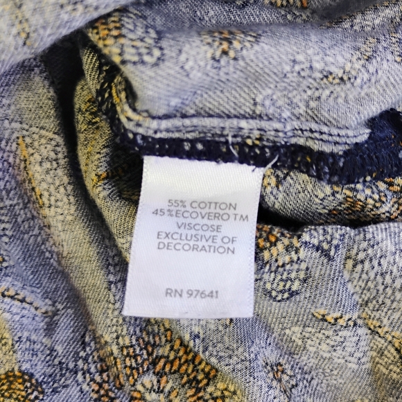 Pure Jill Long Sleeve Blouse Womens Plus 3X Embroidered Floral Boho Cottagecore - Picture 8 of 13